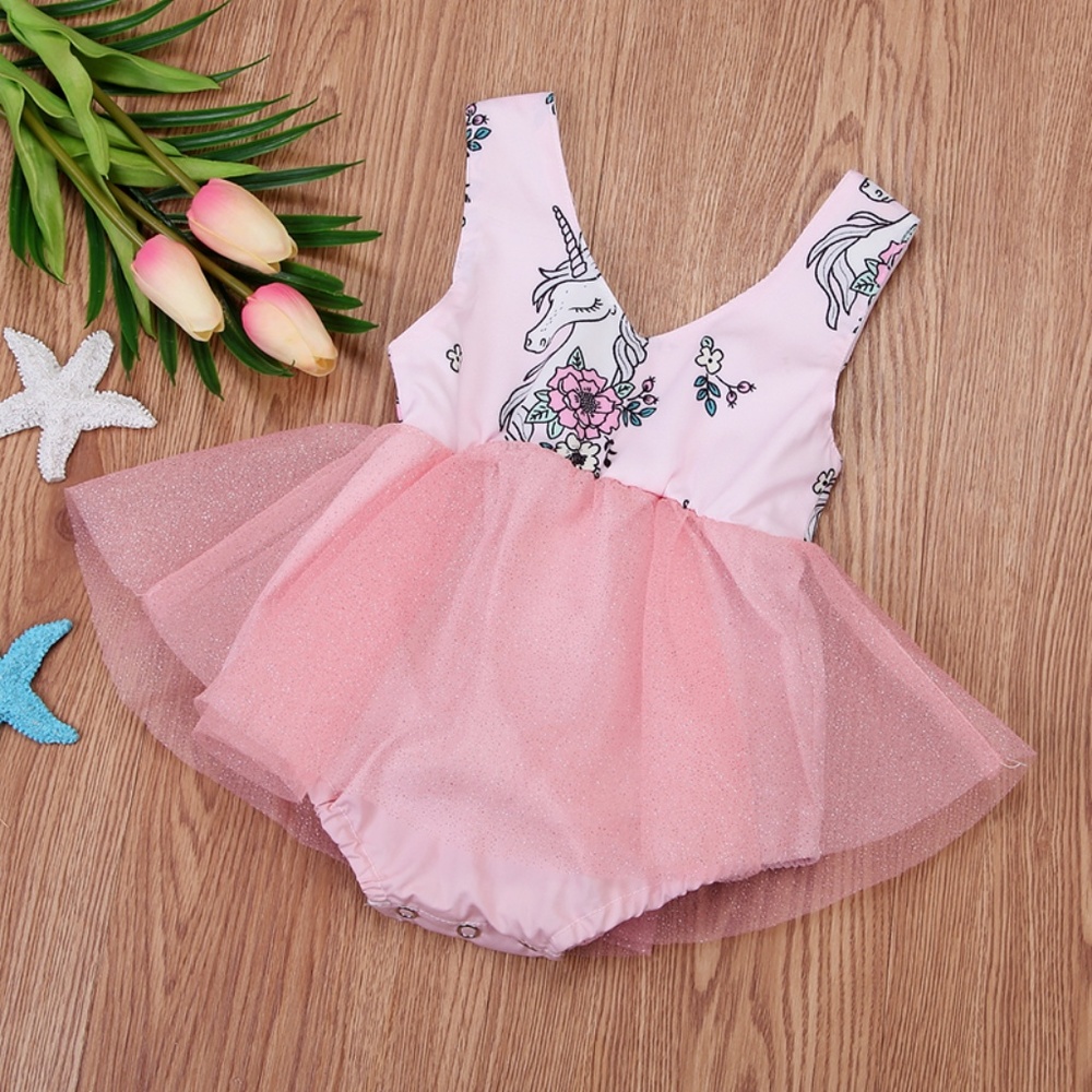 Unicorn Dress/Onesie with Tulle Skirt